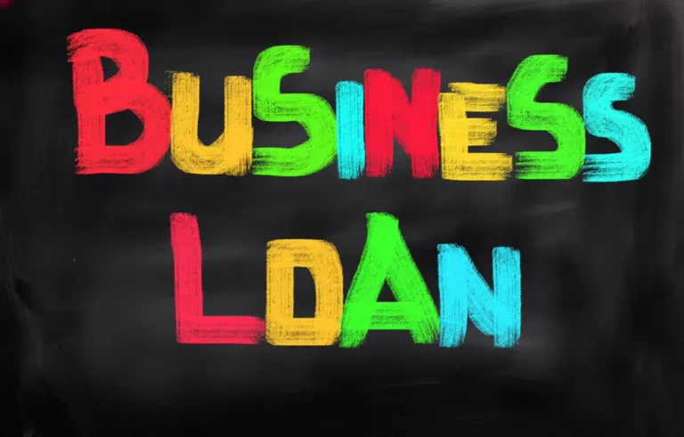 Business loan lettering on a chalkboard